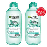 Garnier Micellar Water with Hyaluronic Acid, Facial Cleanser & Makeup Remover, 13.5 Fl Oz (400mL), 2 Count (Packaging May Vary)