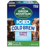 Green Mountain Coffee Roasters Almond Vanilla Iced Cold Brew Coffee, Single Serve Keurig K-Cup Pods, 20-Count Box