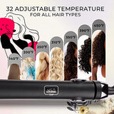 TYMO SWAY Hair Straightener with 10s Fast Heating, 1 Inch Professional Flat Iron Curling Iron in One with 32 Adjustable Temp, Automatic Shut Off, Dual Voltage