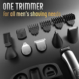 Ufree Beard Trimmer for Men, Waterproof Electric Razor Hair Trimmer, Cordless Hair Clippers Shavers for Men, Mens Grooming Kit for Nose Mustache Body Facial, Gifts for Men Husband Father