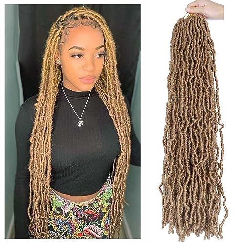 30 Inch Soft Locs Crochet Hair Pre Looped 7 Packs Wavy Faux Locs Crochet Braids for Natural Butterfly Crochet Hair for Black Women (30 inch(pack of 7), 27#)