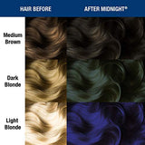 MANIC PANIC After Midnight Hair Color - Amplified - Semi Permanent Hair Dye - Dark Navy Blue - Green Undertones - For Dark & Light Hair - Vegan, PPD & Ammonia-Free - For Coloring Hair on Women & Men