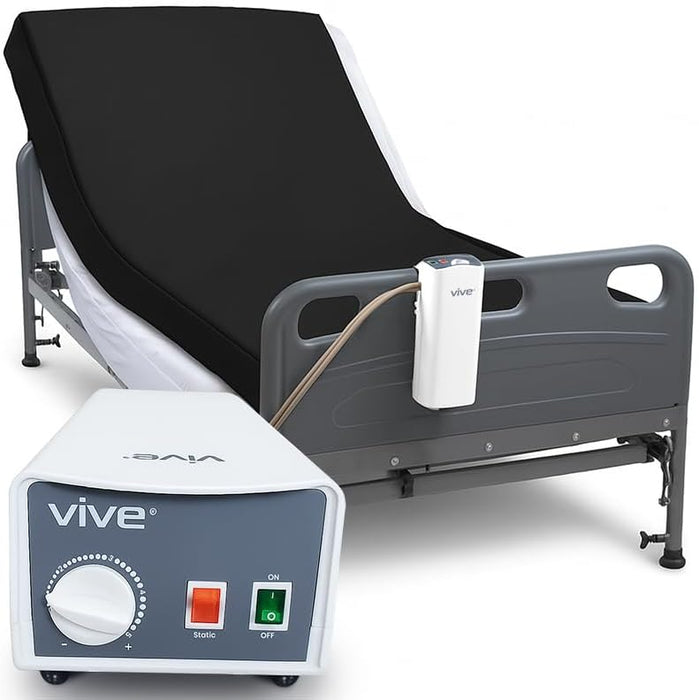 Vive Alternating Air Pressure Mattress for Hospital & Home Beds - Pressure Relief Pad for Bed Sores, Ulcers - Medical Grade Inflatable Device for Elderly, Bariatric, Handicap, Bedridden