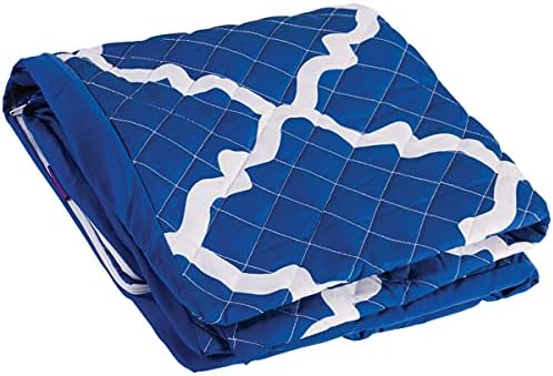 HealthSmart Wedge Pillow Cover for Bed Wedges, Wedge Pillow Case, with Rip & Spill Protection, Fits 24 x 24 x 12 Inch Wedges, Blue Moroccan
