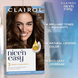 Clairol Nice'n Easy Permanent Hair Dye, 5M Medium Mahogany Brown Hair Color, 6.26 Fl Oz (Pack of 3)