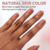 BTArtbox Extra Short Gel Nail Tips - Fall Almond Oval Press on Nails Natural XCOATTIPS Pre-applied Tip Primer, Stronger Adhesion Soak Off Fake Nails for Halloween Christmas Gift