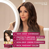 L'Oreal Paris Excellence Creme Permanent Hair Color, 4 Dark Brown, 100 percent Gray Coverage Hair Dye, Pack of 2