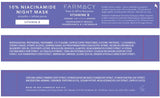 Farmacy 10% Niacinamide Facial Mask - Smoothing & Hydrating Skin Care Face Mask - Panthenol & Niacinamide Cream - Overnight Face Mask, 9 ml