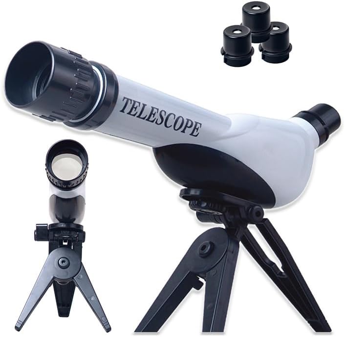 High Definition Astronomical Telescope, DIY Assembled, Easy to Operate for Kids and Beginners, Refracting Telescope with Multiple Lenses, Portable Monocular Telescope for Outdoor