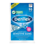 DenTek Comfort Clean Floss Picks for Sensitive Teeth, Soft and Silky Ribbon, 90 Count (Pack of 6)