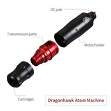 Dragonhawk Cartridge Tattoo Machine Kit Pen Rotary Tattoo Machine Cartridge Needles Power Supply for Tattoo Artists 1013-7 (Atom)