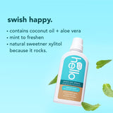 Hello Peace Out Plaque, Antigingivitis Alcohol Free Mouthwash, Natural Mint with Aloe Vera and Coconut Oil, Fluoride Free, Vegan, SLS Free and Gluten Free, 16 Ounce (Pack of 3)