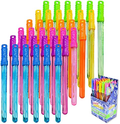 Maxx Bubbles 24 Pack 14.6" Big Bubble Wands for Summer Toy, Outdoor/Indoor Activity Use, Party Favor Supplies for Kids, 2 Dozen
