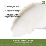 Biolage Strength Recovery Conditioning Cream | Strengthening Conditioner | Moisturizes, Adds Softness & Repairs Damage | For Damaged & Sensitized Hair | Vegan | Cruelty-Free | 33.8 Fl. Oz, pack of 1