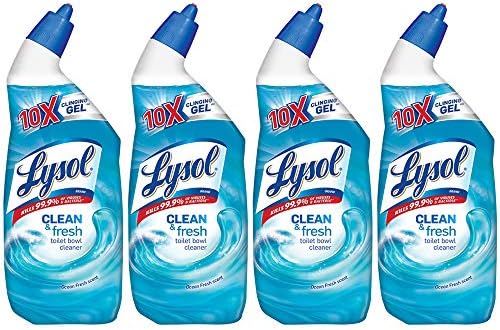 Lysol Clean & Fresh Toilet Bowl Cleaner, Ocean Fresh, 24 oz (Pack of 4)