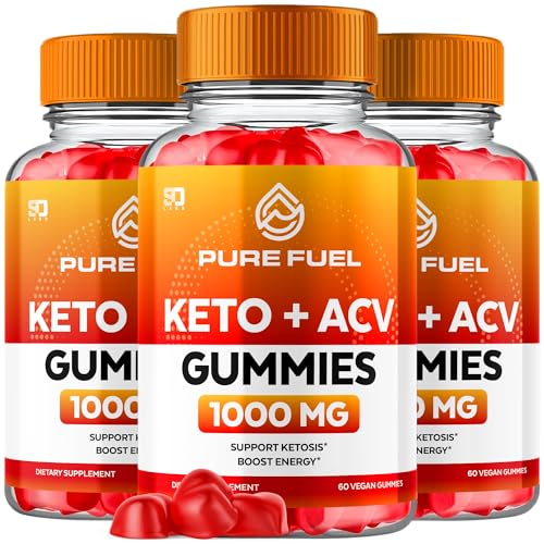 (2 Pack) Pure Fuel Keto ACV Gummies, Pure Fuel Keto Gummies Maximum Strength, Pure Fuel Keto + ACV Vegan Gummies Advanced Formula 1000MG Apple Cider Vinegar Plus Folic Acid Vitamin B12 (120 Gummies)