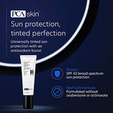 PCA SKIN Sheer Tinted Sunscreen, SPF 45 Broad Spectrum Sunscreen, Water Resistant, Made With Physical Sunscreen Ingredients, 1.7 fl oz Tube