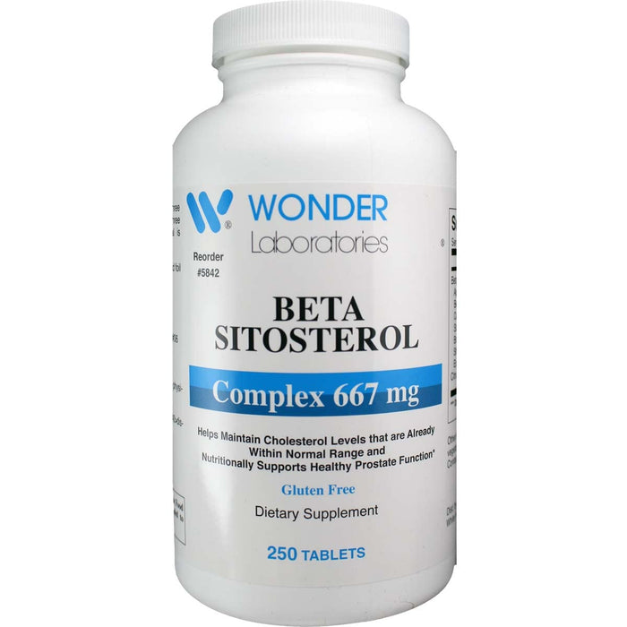 WONDER LABORATORIES Beta Sitosterol Complex 667mg, Helps Maintain Healthy Cholesterol Levels and Healthy Prostate - 250 Tablets