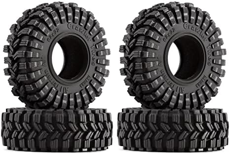 INJORA 1.0 Tires - All Terrain Super S5 King Trekker Soft Sticky Tires for 1/18 TRX4M 1/24 RC Crawler Axial SCX24 FMS FCX24 Enduro24 (T1014)
