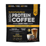 MariGold High Protein Collagen Coffee - Mocha Collagen Latte, Dairy Free, 20g Grass-Fed Type I & III Collagen Peptides, Energy Boost, 2 Shots Organic Espresso, Non-GMO, 1 Lb Bag, 15 Servings