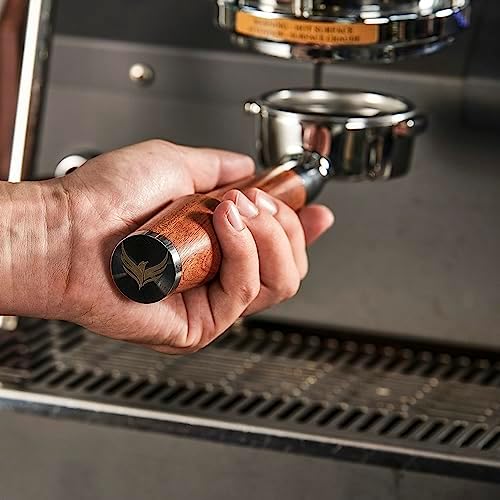 54mm Bottomless Portafilter Premium Rosewood Handle & Naked 18-21 Gram Filter Basket, Compatible with Breville Barista Express, Pro, Touch, Bambino, Infuser, Duo Temp Pro