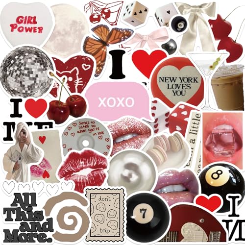Pintest Girl Stickers,Aesthetic Vinyl Laptop Computer Phone Water Bottle Stickers
