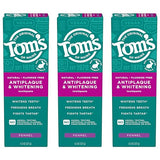 Tom’s of Maine Antiplaque and Whitening Toothpaste, Fluoride Free, Fennel, 3 Pack, 4.5 Oz