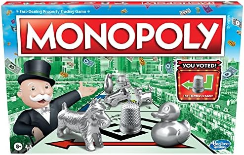 Monopoly Game, Family Board Games for 2 to 6 Players & Kids Ages 8 and Up, Includes 8 Tokens (Token Vote Edition)