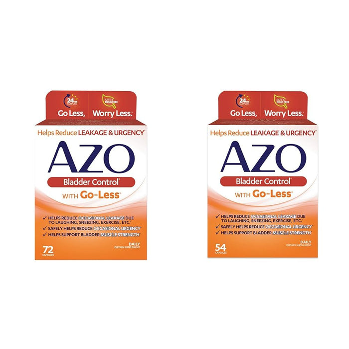 AZO Bladder Control with Go-Less for Urgency & Leakage Relief | 72 & 54 Capsules