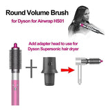 Round Volume Brush for Dyson for Airwrap Styler Attachment Part with Adapter for Dyson Hair Dryer Converting to Curling Iron Styler