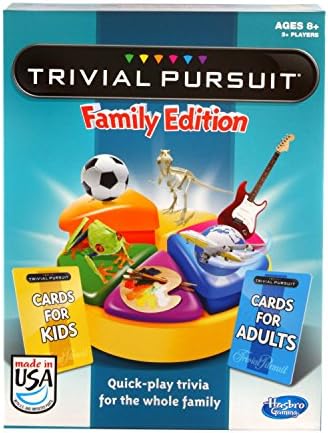 Hasbro Gaming Trivial Pursuit Game Family Edition Board Game | Family Trivia Games for Adults & Kids | 2+ Players | Easter Gifts for Boys & Girls | Ages 8+ (Amazon Exclusive)