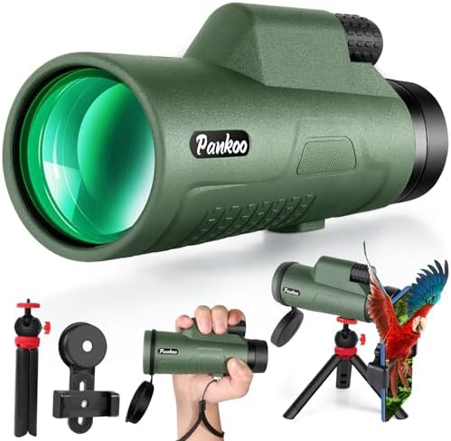 12x50 HD Monocular Telescope for Adults with Smartphone Adapter Tripod Hand Strap - High Power Monoculars Equipped with Large BAK4 Prism & FMC Lens - Suitable for Bird Watching Sports Hiking Traveling