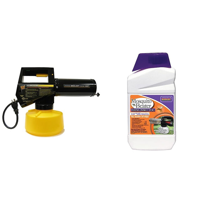Black Flag Electric Insect Fogger for Mosquitoes, Flies and Bonide Mosquito Beater Flying Insect Fog, 32 oz Concentrate