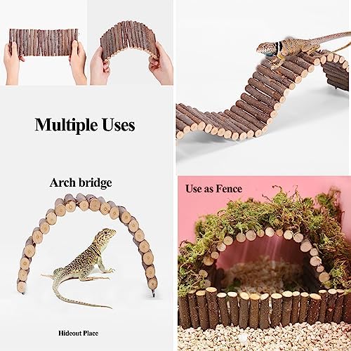 10Pcs Bearded Dragon Tank Accessories, Reptile Hammock Plants Bridge Jungle Climber Vines for Snakes Bearded Dragon Chameleon Gecko Lizard