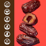 Realsy Peanut Butter Cacao Filled Medjool Dates, Organic Dates with No Sugar Added, Gluten-Free, Vegan, Good Source of Fiber, Low Glycemic Index, All Natural Healthy Snack, (10 Pack)