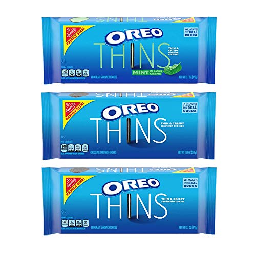 Oreo (ORMT9) Thins Flavored Creme and Thins Original Chocolate Sandwich Cookies Variety Pack, Oz Mint 39.3 Ounce