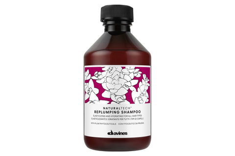 Davines Naturaltech REPLUMPING Shampoo, Gentle Cleasning To Add Hydration, Elasticity And Protection, Add Fullness, 8.45 fl. oz.