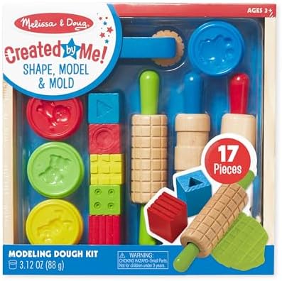 Melissa & Doug Shape, Model, and Mold Clay Activity Set - 4 Tubs of Modeling Dough and Tools - Arts And Crafts For Kids Ages 3+
