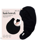 Kitsch Microfiber Hair Towel Wrap for Women - Quick Dry Towel | Microfiber Towel for Hair | Hair Drying Towel Wrap for Long Hair | Hair Towels for Women | Hair Turban Towel for Wet Hair (Black)