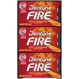 Dentyne Fire Spicy Cinnamon Sugar Free Gum, Pack of 9 (144 Total Pieces)