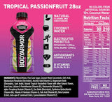 BODYARMOR Sports Drink Sports Beverage, Tropical Passionfruit, Coconut Water Hydration, Natural Flavors With Vitamins, Potassium-Packed Electrolytes, Perfect For Athletes, 28 Fl Oz (Pack of 12)