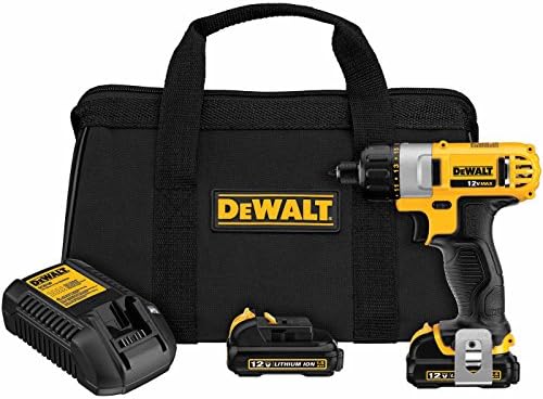 DEWALT 12V MAX Cordless Screwdriver, 1/4-Inch Hex Chuck, 1-Inch Bit Tips, Electric (DCF610S2)