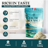 Celtic Sea Salt 500g | 100% Organic Unfiltered | 82+ Natural Minerals | Hand Harvested in Guerande, France | Coarse Grey | 1 Pack 500g