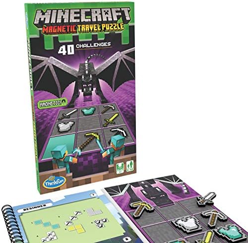 ThinkFun Minecraft Magnetic Travel Puzzle Logic Game & STEM Toy For Kids Ages 8 & Up