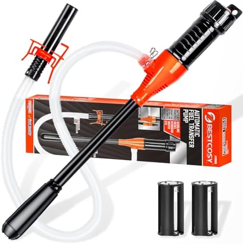 Portable Transfer Pump Battery Operated Electric Siphon Pump for Gas, Fuel, Diesel, Water Transfer 2.6 GPM Flow Oil Extractor -Easy to Use Hand Fuel Pump, Multi-Use Siphon Fuel Transfer Pump