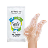 Bodipure All-In-1 Moisturizing Foot Mask | Keratin & Vitamin E Foot Mask for Dry Cracked Feet, Callus & Heel Softening | Easy-to-Use Pedicure Foot Repair | Chemical-free Feet Treatment | 50 Pairs