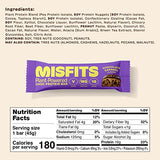 Misfits Vegan Protein Bar, Variety Pack, Plant Based Chocolate Protein Bars, High Protein Snacks for Adults with 15g Plant Protein Per Bar, Low Carb, 1g Sugar, High Fiber, Healthy Snack Food, Mixed Flavors 12 Pack