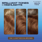 Clairol Nice'n Easy Permanent Hair Dye, 6W Light Mocha Brown Hair Color, Pack of 3