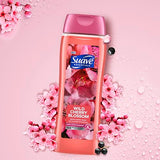 Suave Moisturizing Body Wash, with Wild Cherry Blossom and Vitamin E Extract, No Parabens, No Phtahaltes, 18 Oz Pack of 6