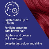 Schwarzkopf LIVE Colour + Lift Deep Red Permanent Hair Dye L75, Vibrant Deep Red Hair Dye Lightens Up To 3 Levels, Long Lasting Hair Colour with Built-In Lightener